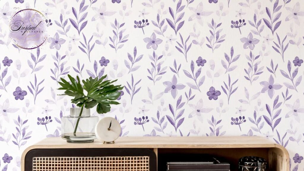 Purple Floral Peel and Stick Wallpaper