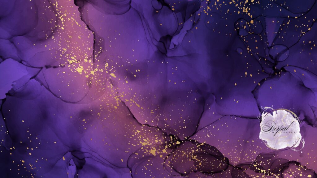 Purple Gold Marble Be Magical Desktop Wallpaper