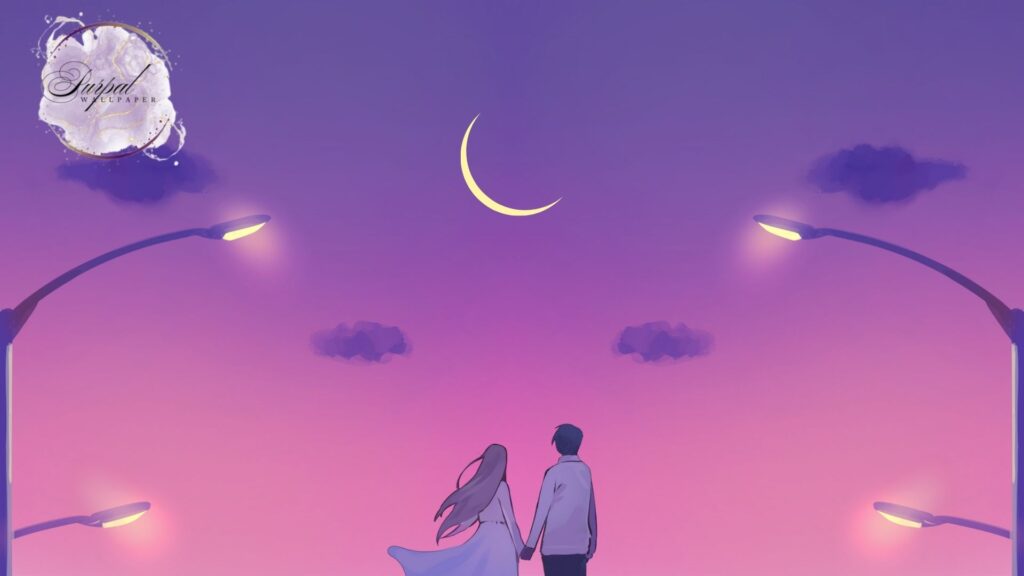 Purple Illustration Night Desktop Wallpaper