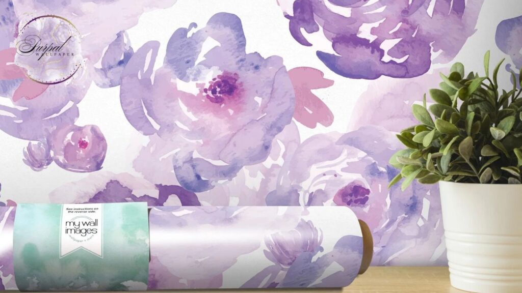 Watercolor Purple Floral Wallpaper